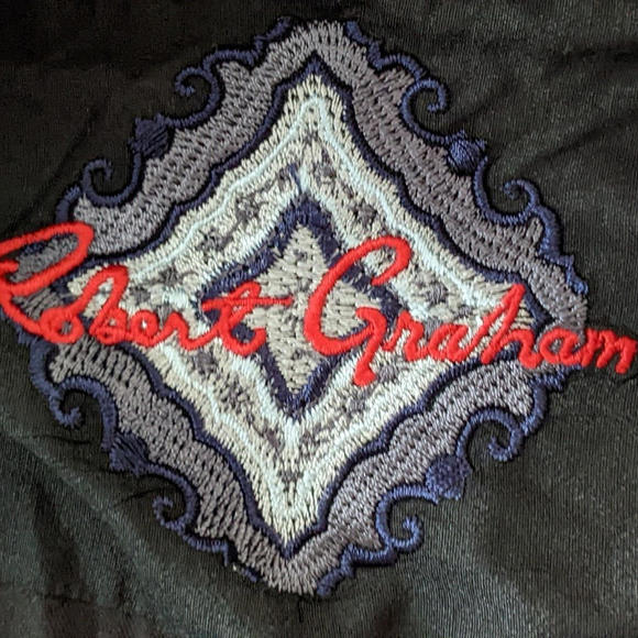 Robert Graham BLACK Long Sleeve Shirt Size MED Button-Up - Picture 2 of 7